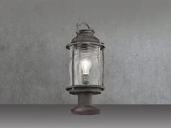 MeineWunschleuchte LED Sockel Laterne Im Industriedesign, Anthrazit Höhe 47cm -Bestes Beleuchtungs Geschäft led sockel laterne im industriedesign anthrazit ho 2