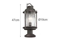 MeineWunschleuchte LED Sockel Laterne Im Industriedesign, Anthrazit Höhe 47cm -Bestes Beleuchtungs Geschäft led sockel laterne im industriedesign anthrazit ho 6