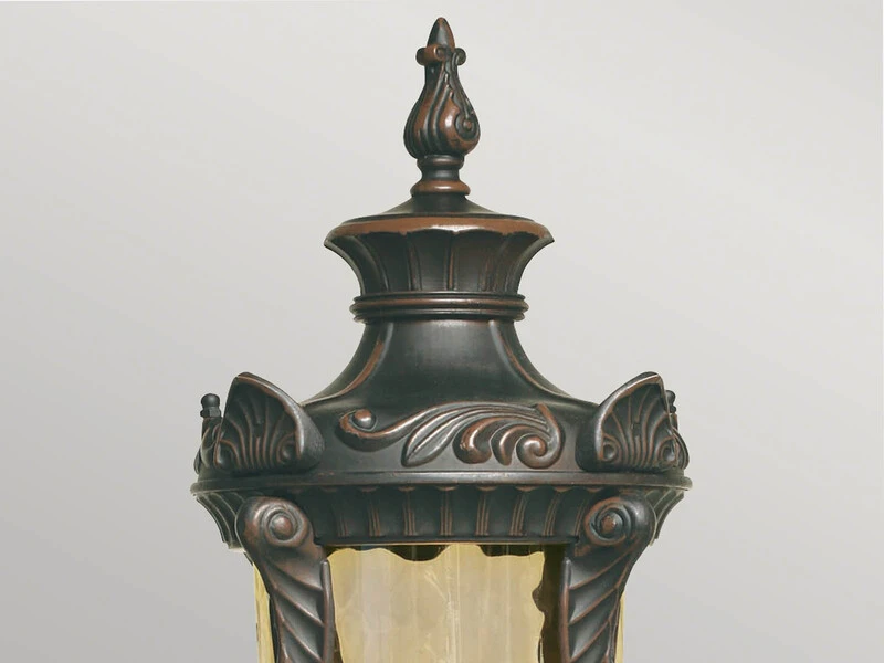 MeineWunschleuchte LED Sockel Laterne Im Jugendstil Mit Amberglas, Höhe 54cm 6 MeineWunschleuchte LED Sockel Laterne Im Jugendstil Mit Amberglas, Höhe 54cm – Bild 4