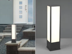 Trio Leuchten LED Sockelleuchte 2er Set Eckig In Anthrazit, Höhe 60cm, IP54