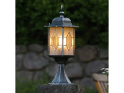 Konstsmide LED Sockelleuchte Laterne Außen Im Landhausstil, Schwarz, Höhe 51cm -Bestes Beleuchtungs Geschäft led sockelleuchte laterne aussen im landhausstil s 3