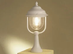 Konstsmide LED Sockelleuchte Laterne Außen Im Landhausstil, Weiß, Höhe 54cm -Bestes Beleuchtungs Geschäft led sockelleuchte laterne aussen im landhausstil w 4