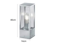 MeineWunschleuchte LED Sockelleuchte Silber Zinkfarben Höhe 40cm IP44 - Außenleuchten Wegeleuchten -Bestes Beleuchtungs Geschäft led sockelleuchte silber zinkfarben hoehe 40cm ip4 2