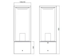 MeineWunschleuchte LED Sockelleuchte Silber Zinkfarben Höhe 40cm IP44 - Außenleuchten Wegeleuchten -Bestes Beleuchtungs Geschäft led sockelleuchte silber zinkfarben hoehe 40cm ip4 3