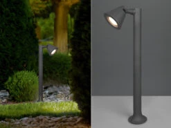 MeineWunschleuchte LED Sockelleuchte Spot Schwenkbar In Anthrazit, Höhe 60cm, IP44