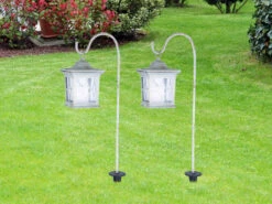 Globo LED Solar Erdspießleuchte Mit Aufgehängter Laterne, Weiß Höhe 68cm -Bestes Beleuchtungs Geschäft led solar erdspiessleuchte mit aufgehaengter later 4