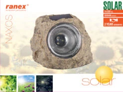 Ranex LED Solar-Leuchte "Stein" Aus Polyresin Mit 3 LEDs, IP44 -Bestes Beleuchtungs Geschäft led solar leuchte stein aus polyresin mit 3 leds i 5