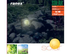 Ranex LED Solar-Leuchte "Stein" Aus Polyresin Mit 3 LEDs, IP44 -Bestes Beleuchtungs Geschäft led solar leuchte stein aus polyresin mit 3 leds i 6