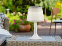 Konstsmide LED Solar Outdoor Tischleuchte ASSISI Aus Kunststoff Weiß, Höhe 36cm -Bestes Beleuchtungs Geschäft led solar outdoor tischleuchte assisi aus kunststo 12