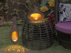 Globo LED Solar Tischleuchte In Rattanoptik Mit Glaskugel, Höhe 45,5cm -Bestes Beleuchtungs Geschäft led solar tischleuchte in rattanoptik mit glaskuge 3