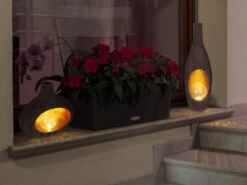 Globo LED Solar Tischleuchte In Rattanoptik Mit Glaskugel, Höhe 45,5cm -Bestes Beleuchtungs Geschäft led solar tischleuchte in rattanoptik mit glaskuge 4