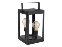 Globo LED Solar Tischleuchte Laterne DORIS Aus Metall In Schwarz, Höhe 28cm -Bestes Beleuchtungs Geschäft led solar tischleuchte laterne doris aus metall in 7