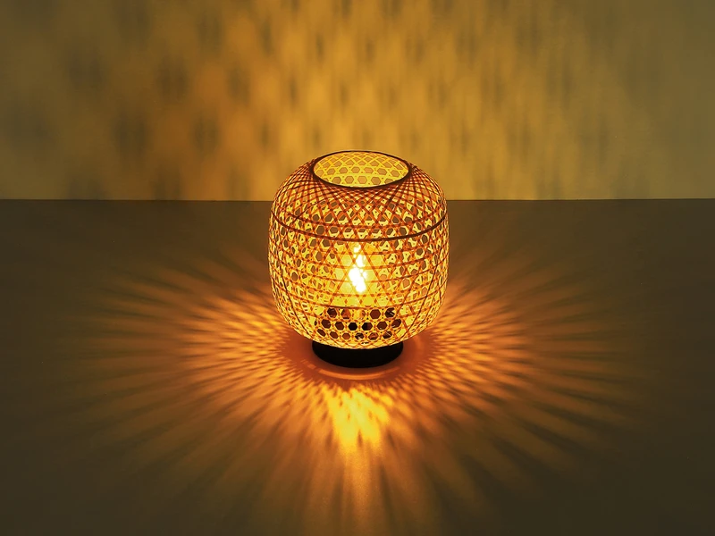 MeineWunschleuchte LED Solar Tischleuchten 2er SET Aus Bambus Korbgeflecht, Höhe 27cm 6 MeineWunschleuchte LED Solar Tischleuchten 2er SET Aus Bambus Korbgeflecht, Höhe 27cm – Bild 4