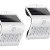 REV LED Solar Wandleuchte 2er SET Außenleuchte Fassadenbeleuchtung Weiß 14,5x9,6cm -Bestes Beleuchtungs Geschäft led solar wandleuchte 2er set aussenleuchte fassad