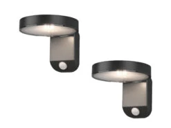 MeineWunschleuchte LED Solar Wandleuchte 2er Set Außenleuchten Mit Bewegungsmelder In Anthrazit -Bestes Beleuchtungs Geschäft led solar wandleuchte 2er set aussenleuchten mit b 1
