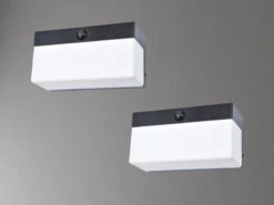 MeineWunschleuchte LED Solar Wandleuchte 2er SET Breite 18cm Bewegungsmelder, Per App Steuerbar -Bestes Beleuchtungs Geschäft led solar wandleuchte 2er set breite 18cm bewegung 2