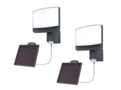 MeineWunschleuchte LED Solar Wandleuchte 2er SET Mit Bewegungsmelder IP54, Breite 18cm -Bestes Beleuchtungs Geschäft led solar wandleuchte 2er set mit bewegungsmelder 1 13