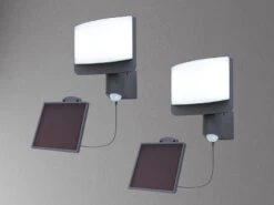 MeineWunschleuchte LED Solar Wandleuchte 2er SET Mit Bewegungsmelder IP54, Breite 18cm -Bestes Beleuchtungs Geschäft led solar wandleuchte 2er set mit bewegungsmelder 1 14