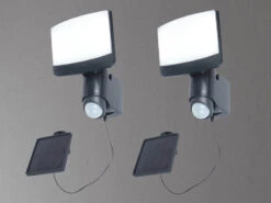 MeineWunschleuchte LED Solar Wandleuchte 2er SET Mit Bewegungsmelder IP44, Breite 18cm -Bestes Beleuchtungs Geschäft led solar wandleuchte 2er set mit bewegungsmelder 1 20