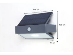 MeineWunschleuchte LED Solar Wandleuchte 2er SET Mit Bewegungsmelder, Breite 17,6cm -Bestes Beleuchtungs Geschäft led solar wandleuchte 2er set mit bewegungsmelder 1 3