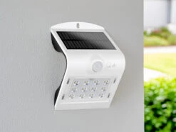 REV LED Solar Wandleuchte Außenleuchte MINI Fassadenbeleuchtung Weiß 14,5x9,6cm