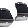 REV LED Solar Wandleuchten 2er SET Außenleuchte Fassadenbeleuchtung Schwarz 21x14cm -Bestes Beleuchtungs Geschäft led solar wandleuchten 2er set aussenleuchte fassa