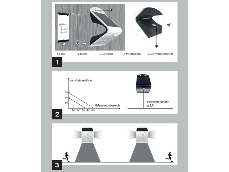 REV LED Solar Wandleuchten 2er SET Außenleuchte Fassadenbeleuchtung Schwarz 21x14cm 8 REV LED Solar Wandleuchten 2er SET Außenleuchte Fassadenbeleuchtung Schwarz 21x14cm – Bild 6