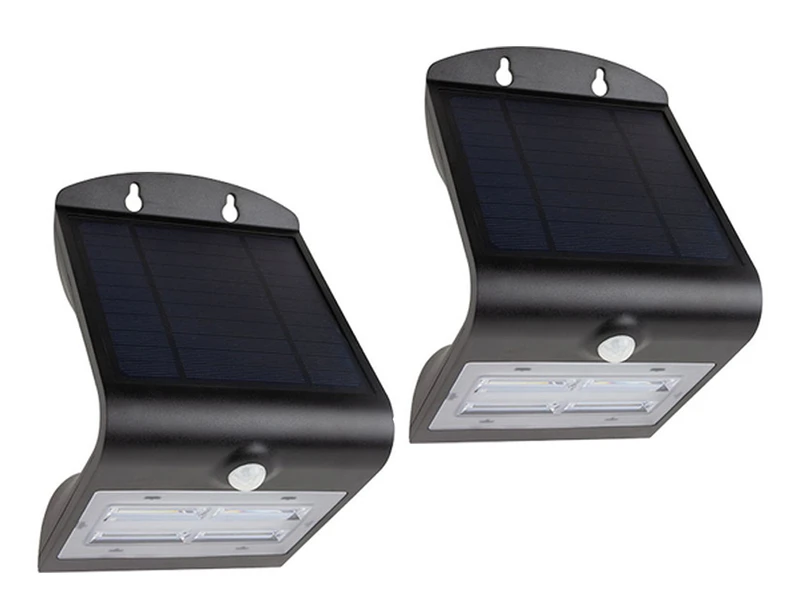 REV LED Solar Wandleuchten 2er SET Außenleuchte Fassadenbeleuchtung Schwarz 21x14cm 3 REV LED Solar Wandleuchten 2er SET Außenleuchte Fassadenbeleuchtung Schwarz 21x14cm