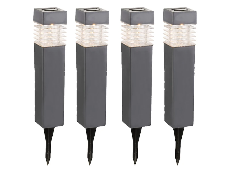 Globo LED Solarbeleuchtung - Erdspießleuchten Im 4er SET Aus Kunststoff 4 Globo LED Solarbeleuchtung - Erdspießleuchten Im 4er SET Aus Kunststoff – Bild 2