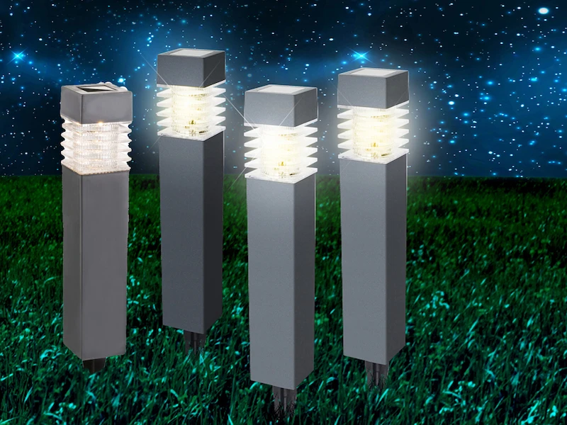 Globo LED Solarbeleuchtung - Erdspießleuchten Im 4er SET Aus Kunststoff 6 Globo LED Solarbeleuchtung - Erdspießleuchten Im 4er SET Aus Kunststoff – Bild 4