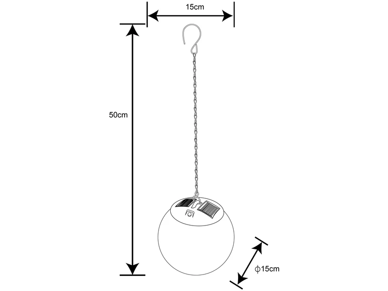 Globo LED Solarhängeleuchte - Leuchtkugel Ø 15cm, Rauchfarbig 5 Globo LED Solarhängeleuchte - Leuchtkugel Ø 15cm, Rauchfarbig – Bild 3