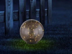 Globo LED Solarkugel Garten - Leuchtkugel Ø 20cm Mit Erdspieß, Rauchfarbig -Bestes Beleuchtungs Geschäft led solarkugel garten leuchtkugel 20cm mit erdspie 4