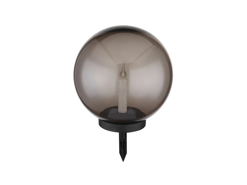 Globo LED Solarkugel Mit Kerze - Leuchtkugel Rauchfarbig Ø 25cm Mit Erdspieß 7 Globo LED Solarkugel Mit Kerze - Leuchtkugel Rauchfarbig Ø 25cm Mit Erdspieß – Bild 5