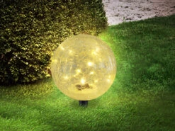 MeineWunschleuchte LED Solarkugeln 2er SET Ø 15cm & 19,5cm, Glasschirm Mit Erdspieß -Bestes Beleuchtungs Geschäft led solarkugeln 2er set 15cm 195cm glasschirm mit 1 6