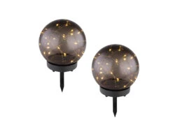MeineWunschleuchte LED Solarkugeln 2er SET - Kugeln Rauchfarbig Ø 15cm Mit Erdspieß -Bestes Beleuchtungs Geschäft led solarkugeln 2er set kugeln rauchfarbig 15cm mi 1