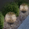 MeineWunschleuchte LED Solarkugeln 2er SET - Kugeln Rauchfarbig Ø 15cm Mit Erdspieß -Bestes Beleuchtungs Geschäft led solarkugeln 2er set kugeln rauchfarbig 15cm mi