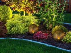 MeineWunschleuchte LED Solarkugeln 2er SET - Kugeln Rauchfarbig Ø 20cm Mit Erdspieß, Glas -Bestes Beleuchtungs Geschäft led solarkugeln 2er set kugeln rauchfarbig 20cm mi 5