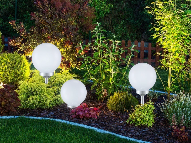 Globo LED Solarkugeln Garten - 3er Set Ø 20cm/25cm/30cm Mit Erdspieß 3 Globo LED Solarkugeln Garten - 3er Set Ø 20cm/25cm/30cm Mit Erdspieß