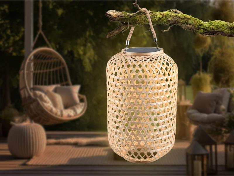 MeineWunschleuchte LED Solarlaterne AURE Hängend Aus Bambus Korbgeflecht Mit Sisalseil, Höhe 56cm 7 MeineWunschleuchte LED Solarlaterne AURE Hängend Aus Bambus Korbgeflecht Mit Sisalseil, Höhe 56cm – Bild 5