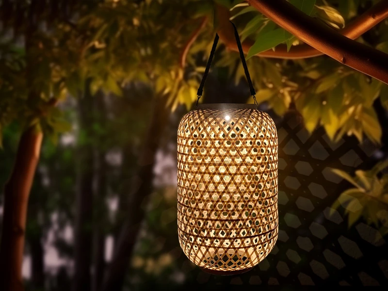 MeineWunschleuchte LED Solarlaterne AURE Hängend Aus Bambus Korbgeflecht Mit Sisalseil, Höhe 56cm 3 MeineWunschleuchte LED Solarlaterne AURE Hängend Aus Bambus Korbgeflecht Mit Sisalseil, Höhe 56cm