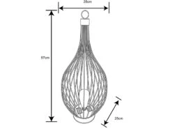 Globo LED Solarlaterne Aus Metall, Hängend Oder Stehend, Höhe 57cm -Bestes Beleuchtungs Geschäft led solarlaterne aus metall haengend oder stehend 1 3