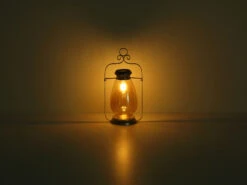 Globo LED Solarlaterne In Silber Mit Glas Lampenschirm Bernsteinfarbig, H 36,5cm -Bestes Beleuchtungs Geschäft led solarlaterne in silber mit glas lampenschirm b 4