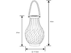 Globo LED Solarlaterne, Metall Holzoptik, Hängend Oder Stehend, Höhe 27cm -Bestes Beleuchtungs Geschäft led solarlaterne metall holzoptik haengend oder st 11
