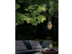 Globo LED Solarlaterne, Metall Holzoptik, Hängend Oder Stehend, Höhe 27cm -Bestes Beleuchtungs Geschäft led solarlaterne metall holzoptik haengend oder st 13