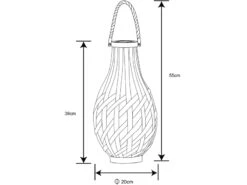Globo LED Solarlaterne, Metall Holzoptik, Hängend Oder Stehend, Höhe 39cm -Bestes Beleuchtungs Geschäft led solarlaterne metall holzoptik haengend oder st 2