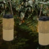 MeineWunschleuchte LED Solarlaternen 2er SET, Metall Rattanoptik, Hängend Oder Stehend, Höhe 45cm -Bestes Beleuchtungs Geschäft led solarlaternen 2er set metall rattanoptik haeng
