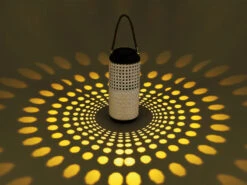 MeineWunschleuchte LED Solarlaternen 2er SET, Metall Rattanoptik, Hängend Oder Stehend, Höhe 45cm -Bestes Beleuchtungs Geschäft led solarlaternen 2er set metall rattanoptik haeng 3