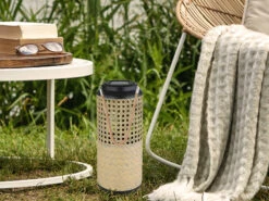 MeineWunschleuchte LED Solarlaternen 2er SET, Metall Rattanoptik, Hängend Oder Stehend, Höhe 45cm -Bestes Beleuchtungs Geschäft led solarlaternen 2er set metall rattanoptik haeng 4