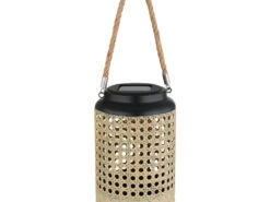 MeineWunschleuchte LED Solarlaternen 2er SET, Metall Rattanoptik, Hängend Oder Stehend, Höhe 45cm -Bestes Beleuchtungs Geschäft led solarlaternen 2er set metall rattanoptik haeng 6