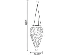 MeineWunschleuchte LED Solarlaternen Hängeleuchten 2er Set, Lampenschirm Amber, Höhe 50cm -Bestes Beleuchtungs Geschäft led solarlaternen haengeleuchten 2er set lampensch 2